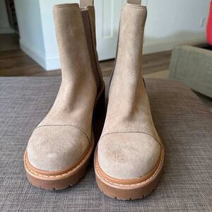 Sorel  Boot Chelsea Waterproof Suede Lug Sole Boots Beige NL5034-364 Womens 10
